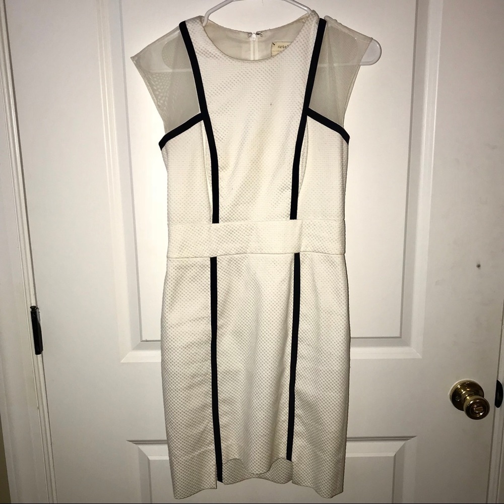 Nicole Miller Mesh Shoulder Dress